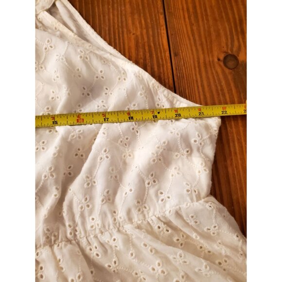 Torrid 1X White Eyelet Halter Top Tiered Ruffle Sleeveless Lined Plus Size 14 16 - Picture 9 of 11